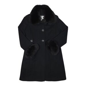 Vintage Marvin Richards Fur Wool Coat Dyed Blue Fox Penny Lane Jacket Size 14